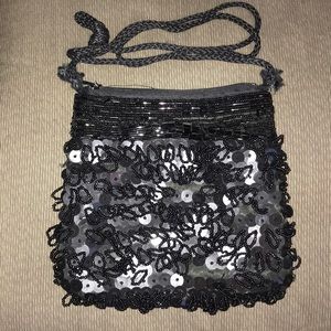 Vintage hand made  purse silk w/beads & sequence